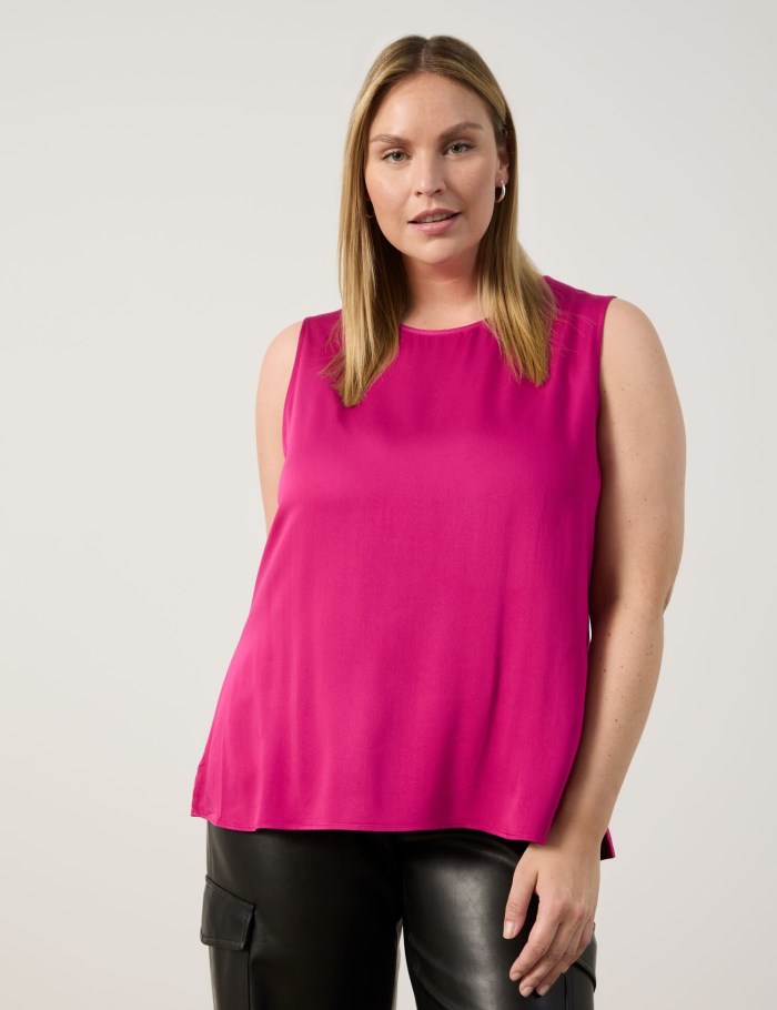 SAMOON Blouse top with a subtle sheen Bluse Rosa | DXWL2322