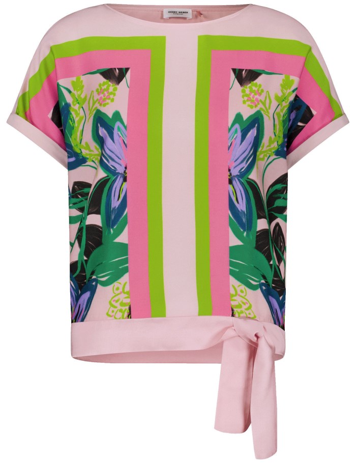 Gerry Weber Blouse top with a tie detail T-skjorte Rosa | JOUG0578