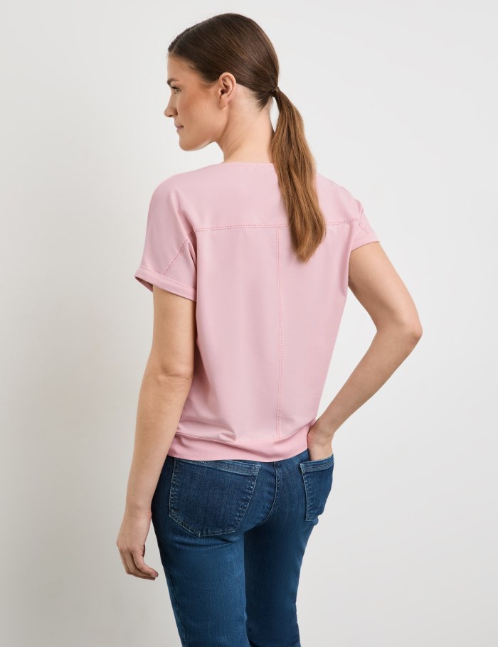 Gerry Weber Blouse top with a tie detail T-skjorte Rosa | JOUG0578