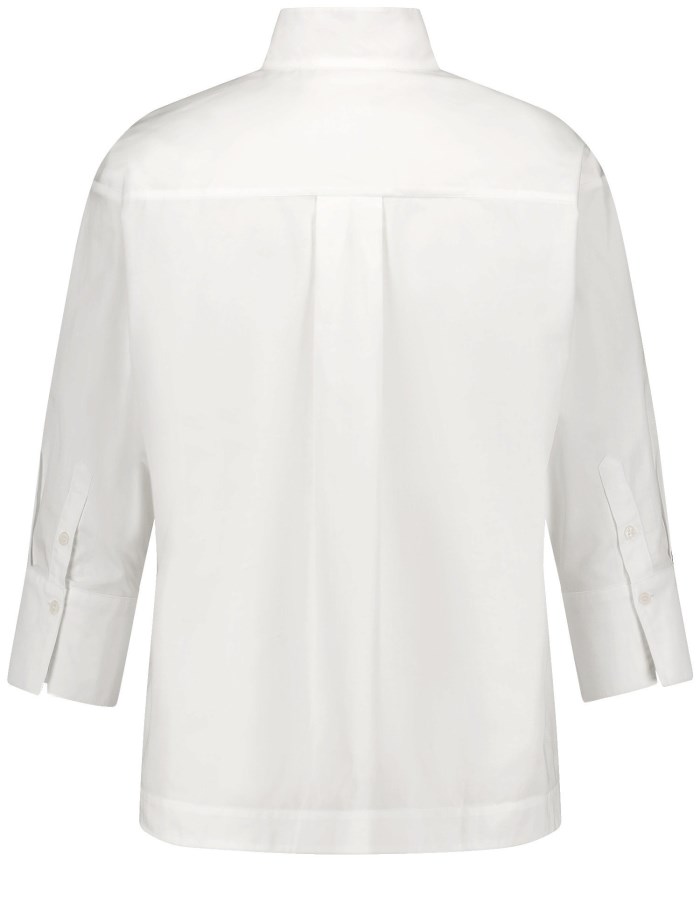 Gerry Weber Blouse with 3/4-length sleeves and a box pleat Bluse Hvite | MGRQ1894