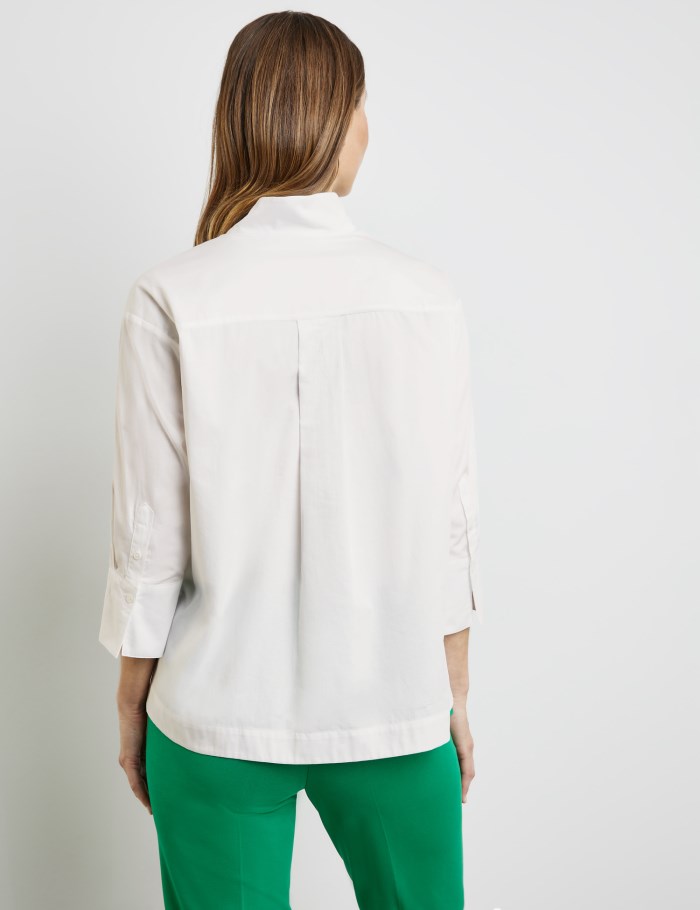 Gerry Weber Blouse with 3/4-length sleeves and a box pleat Bluse Hvite | MGRQ1894