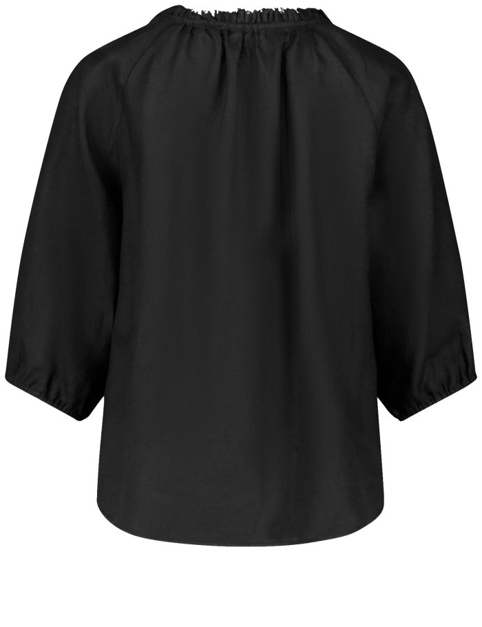 Gerry Weber Blouse with 3/4-length sleeves and a frilled collar Bluse Svarte | SWAL7897