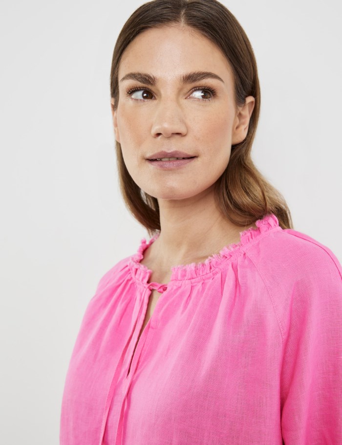 Gerry Weber Blouse with 3/4-length sleeves and a frilled collar Bluse Rosa | OMVQ4390