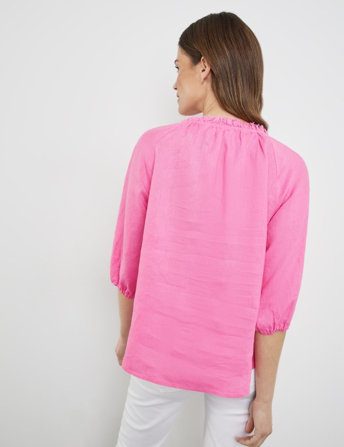 Gerry Weber Blouse with 3/4-length sleeves and a frilled collar Bluse Rosa | OMVQ4390