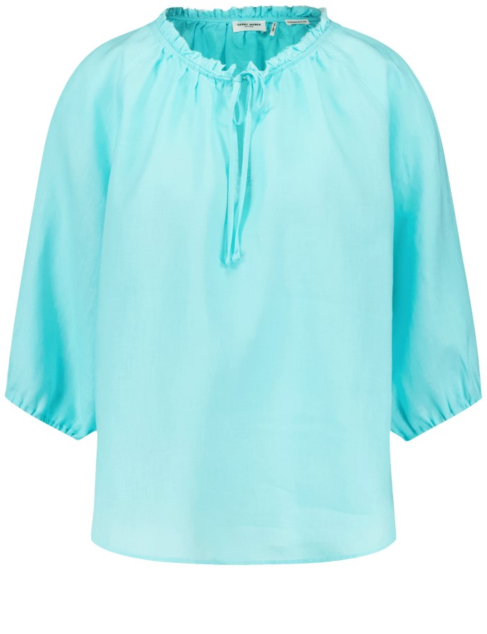 Gerry Weber Blouse with 3/4-length sleeves and a frilled collar Bluse Blå | ARGA3459