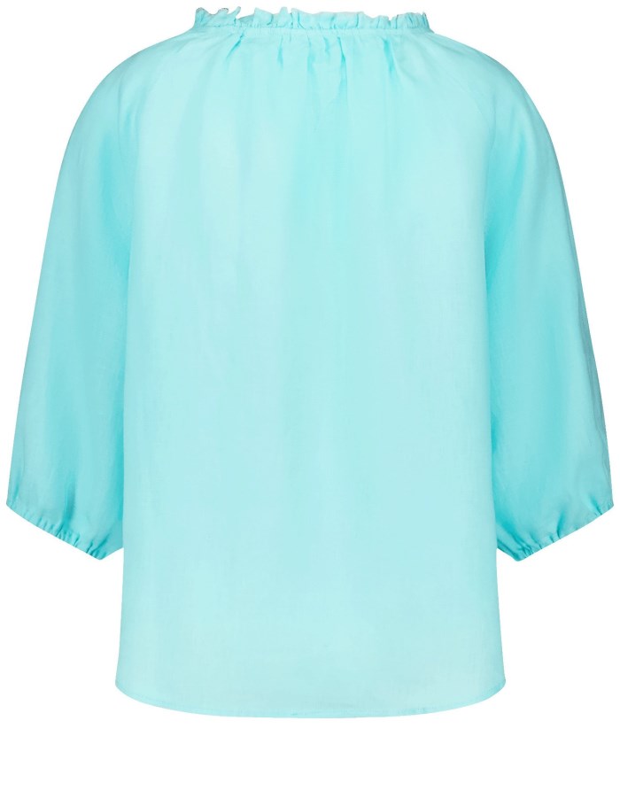 Gerry Weber Blouse with 3/4-length sleeves and a frilled collar Bluse Blå | ARGA3459