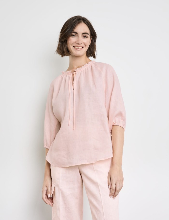 Gerry Weber Blouse with 3/4-length sleeves and a frilled collar Bluse Rosa | WFVL0207