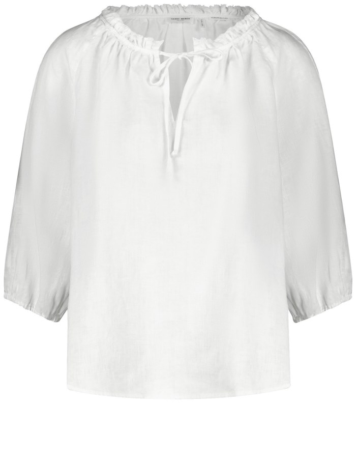 Gerry Weber Blouse with 3/4-length sleeves and a frilled collar Bluse Hvite | XYMS6656