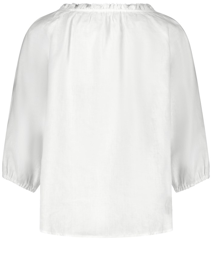 Gerry Weber Blouse with 3/4-length sleeves and a frilled collar Bluse Hvite | XYMS6656