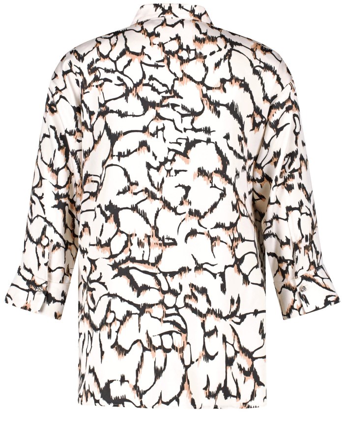 TAIFU Blouse with an all-over print Bluse Beige | PQUB2139