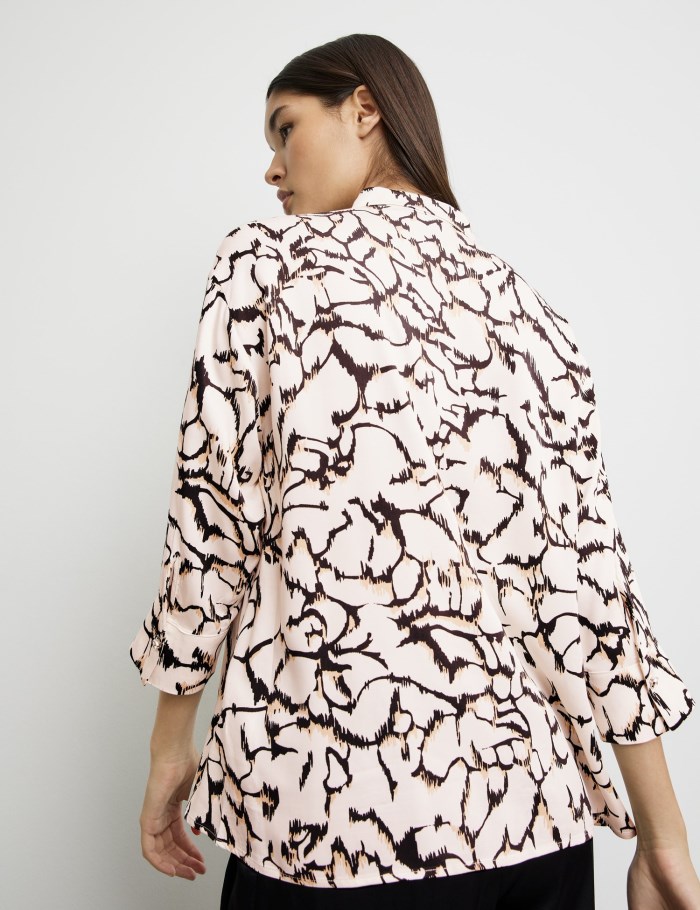 TAIFU Blouse with an all-over print Bluse Beige | PQUB2139