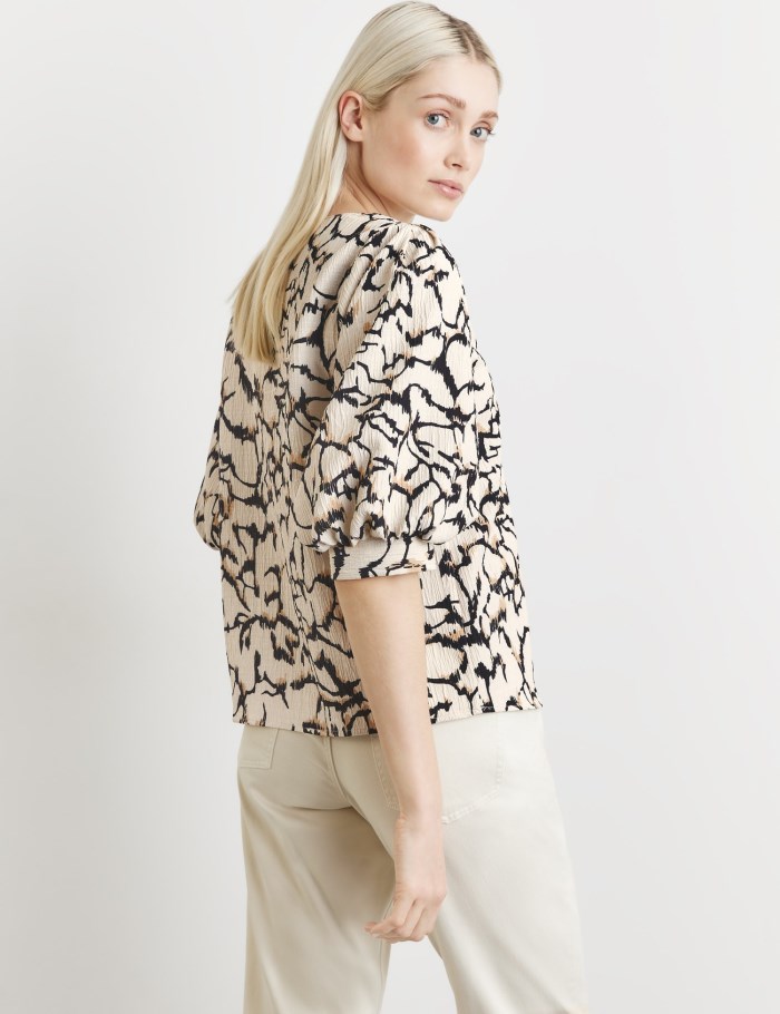 TAIFU Blouse with puff sleeves Bluse Hvite | FGIP5216