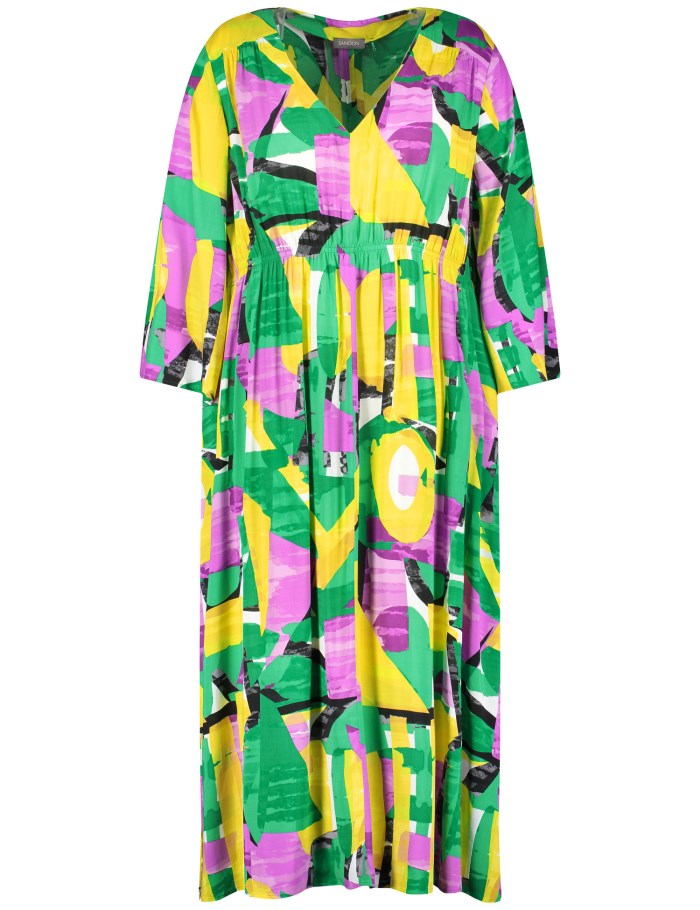 SAMOON Boho dress with a colourful print Kjole Grønn | HQPT3599