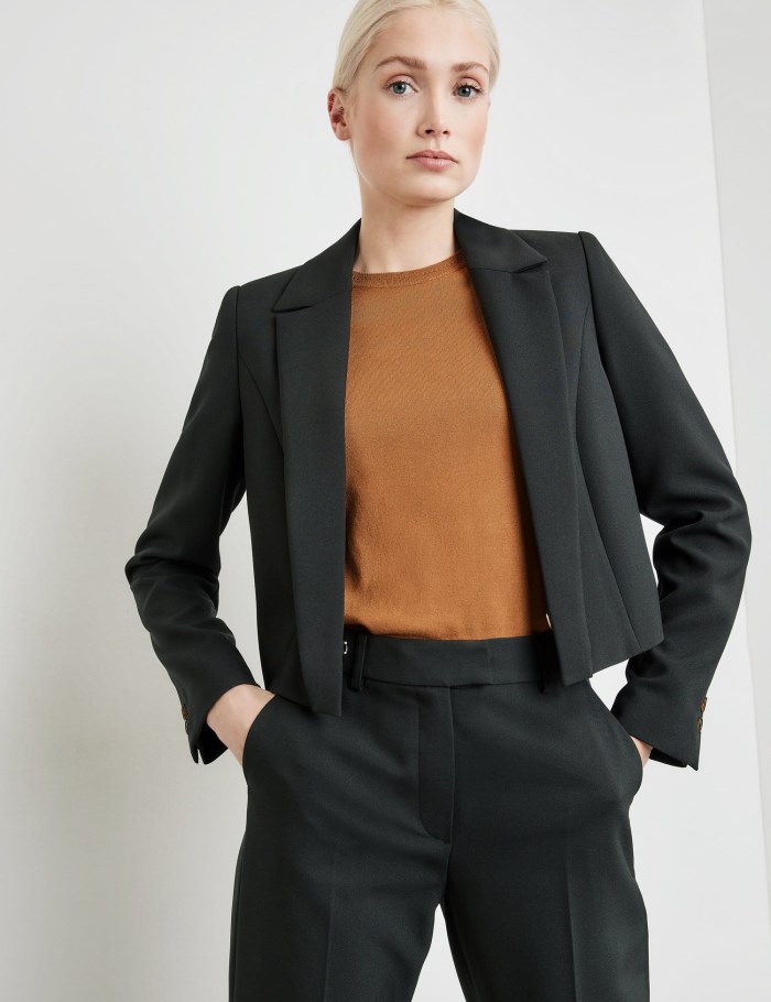 TAIFU Bolero blazer made of fine stretch fabric Blazere Svarte | KXJQ3390