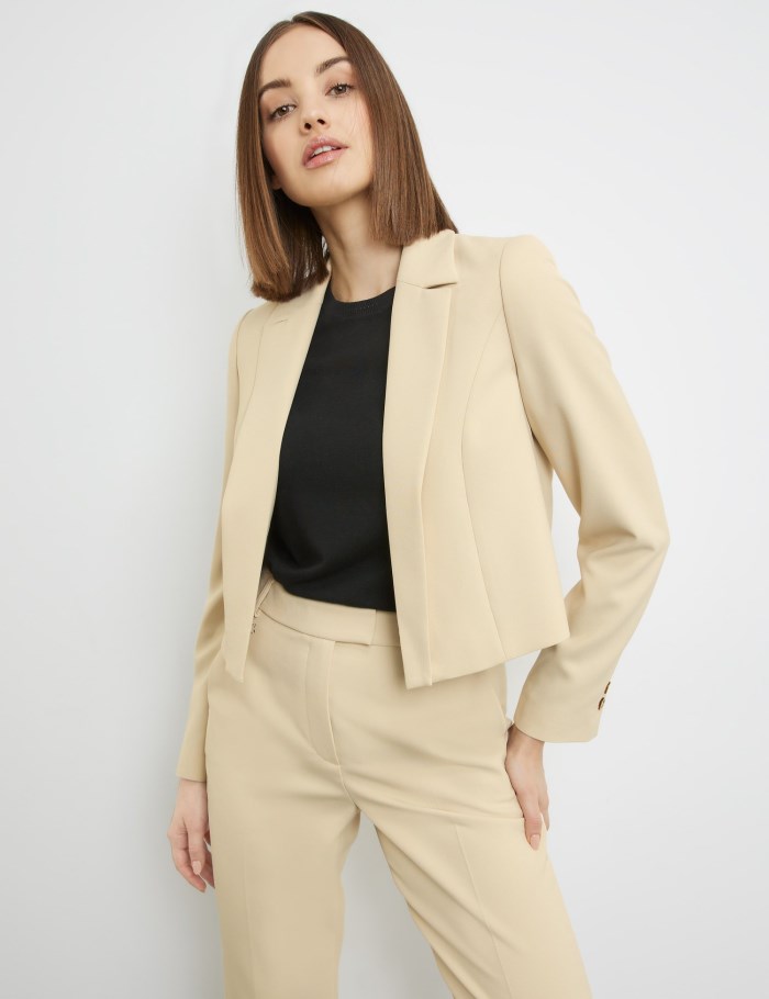 TAIFU Bolero blazer made of fine stretch fabric Blazere Beige | DCRD6803