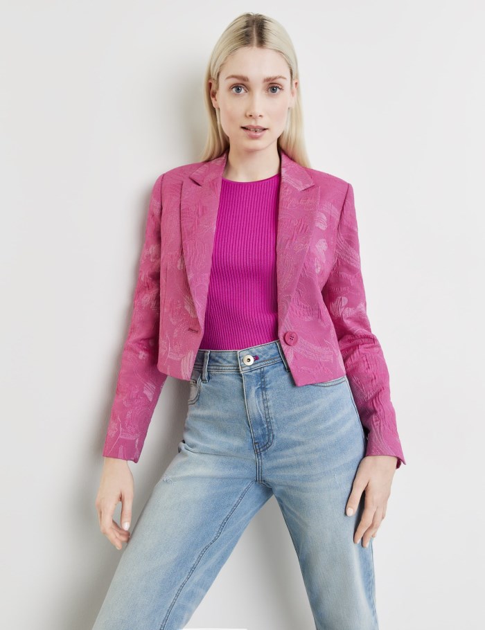 TAIFU Bolero blazer made of jacquard fabric Blazere Rosa | ATFQ1823