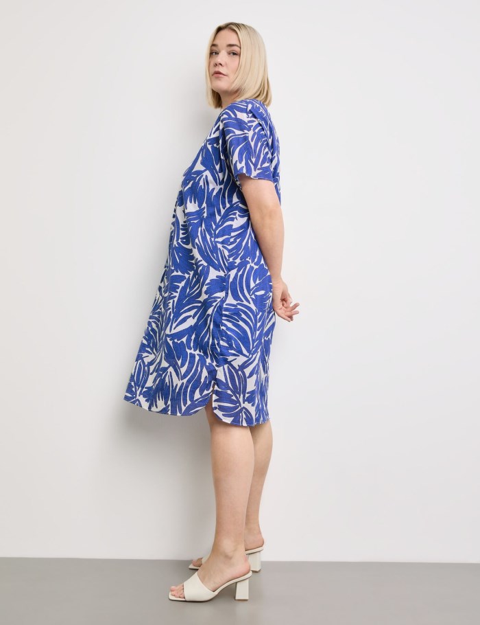 SAMOON Breezy dress made of delicate cotton voile Kjole Blå | SPXV6750