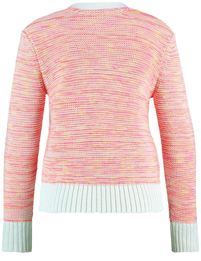 Gerry Weber Cardigan made of sustainable cotton in a textured knit Strikkevarer Oransje | MJNB8951