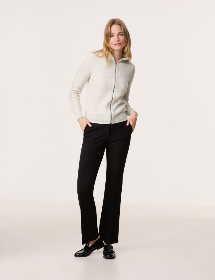 Gerry Weber Cardigan with a two-way zip Strikkevarer Beige | WCPR1331