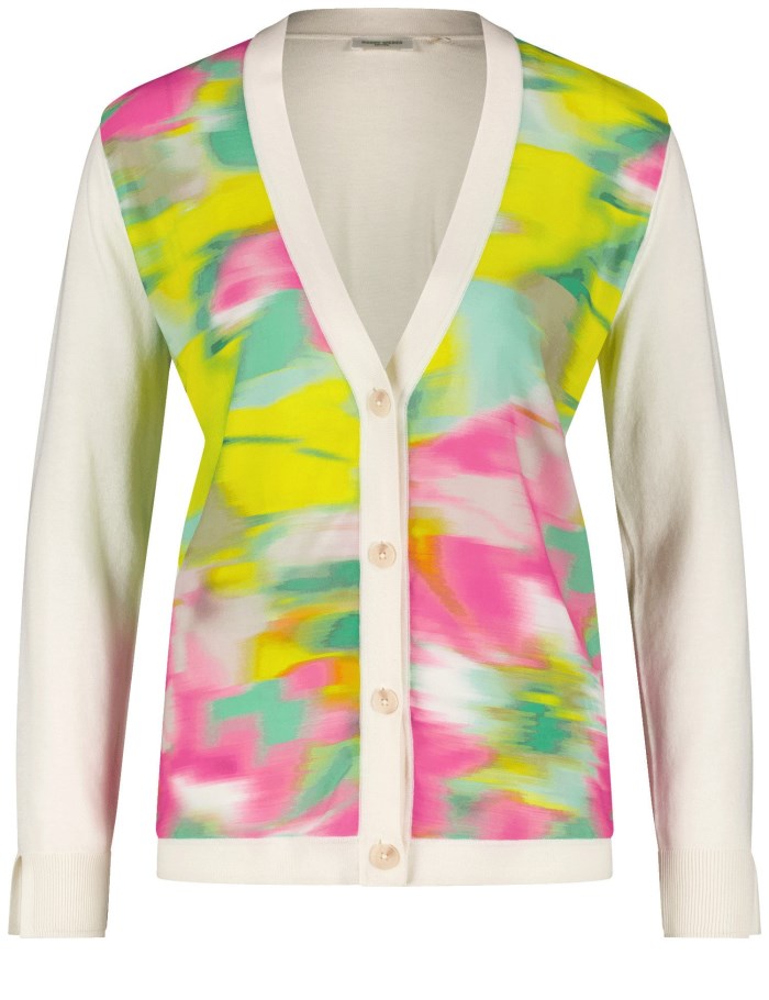 Gerry Weber Cardigan with fabric panelling Strikkevarer Multicolor | FJNU4627