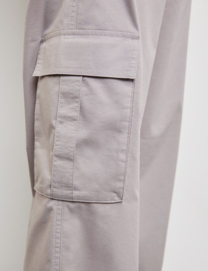 Gerry Weber Cargo trousers MIR꞉JA WIDE LEG with an elasticated waistband on the back Bukser Grå | IPXX2460