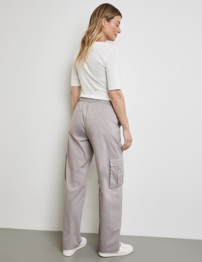 Gerry Weber Cargo trousers MIR꞉JA WIDE LEG with an elasticated waistband on the back Bukser Grå | IPXX2460