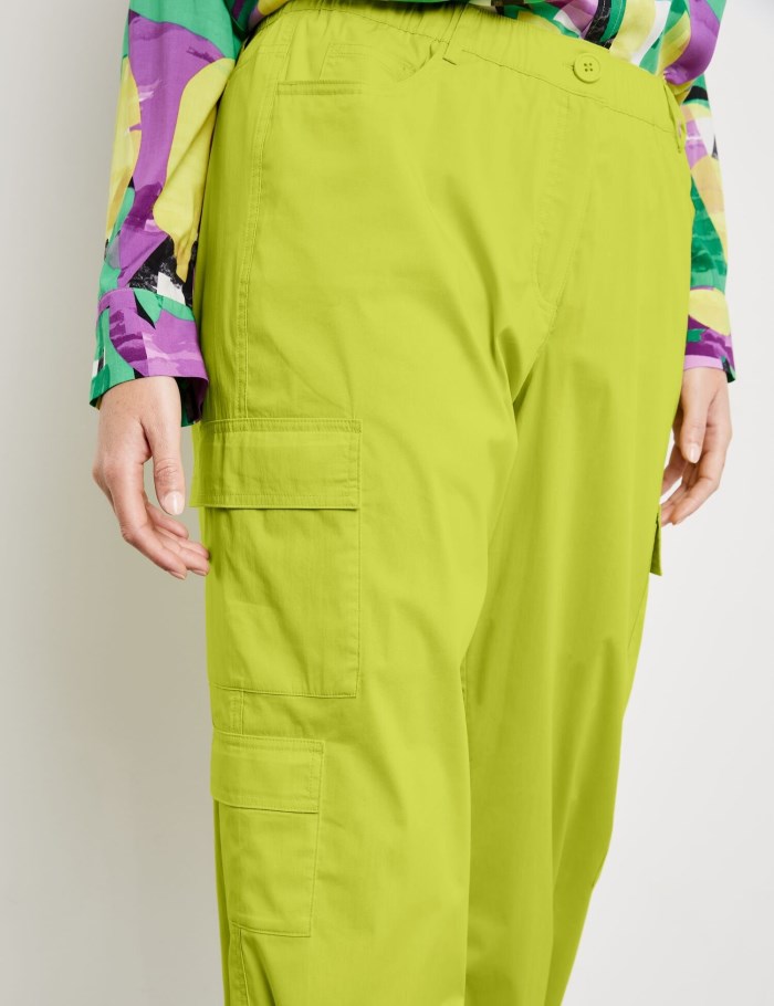 SAMOON Cargo trousers in a cotton blend, Carlotta Bukser Grønn | LFHG1510