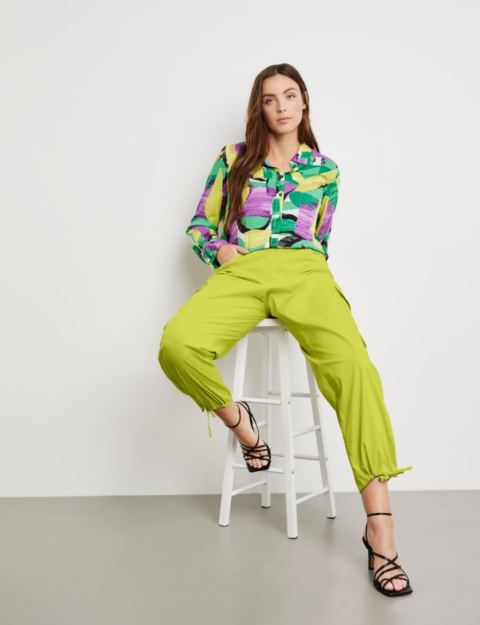 SAMOON Cargo trousers in a cotton blend, Carlotta Bukser Grønn | LFHG1510