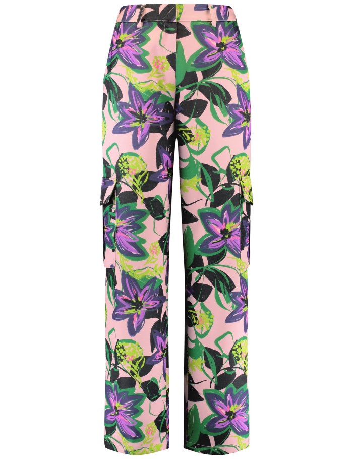 Gerry Weber Cargo trousers with a floral pattern Bukser Multicolor | PVEF5210