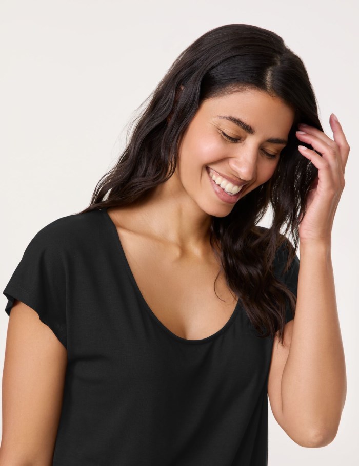 Gerry Weber Casual T-shirt with a cowl neckline T-skjorte Svarte | NONA3056