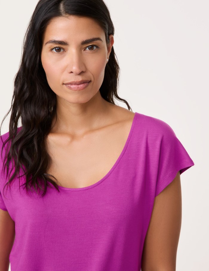 Gerry Weber Casual T-shirt with a cowl neckline T-skjorte Lilla | EVPL1757