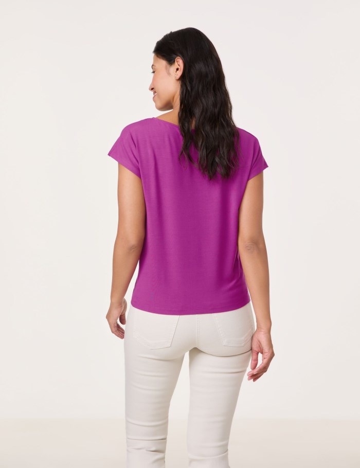 Gerry Weber Casual T-shirt with a cowl neckline T-skjorte Lilla | EVPL1757