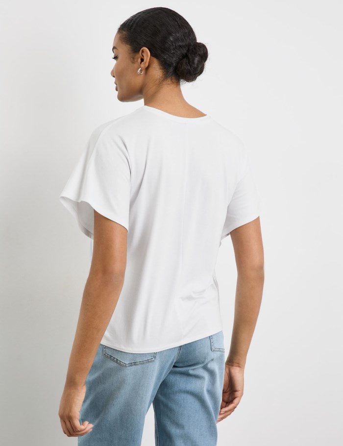 TAIFU Casual oversized T-shirt T-skjorte Hvite | ORVL8134