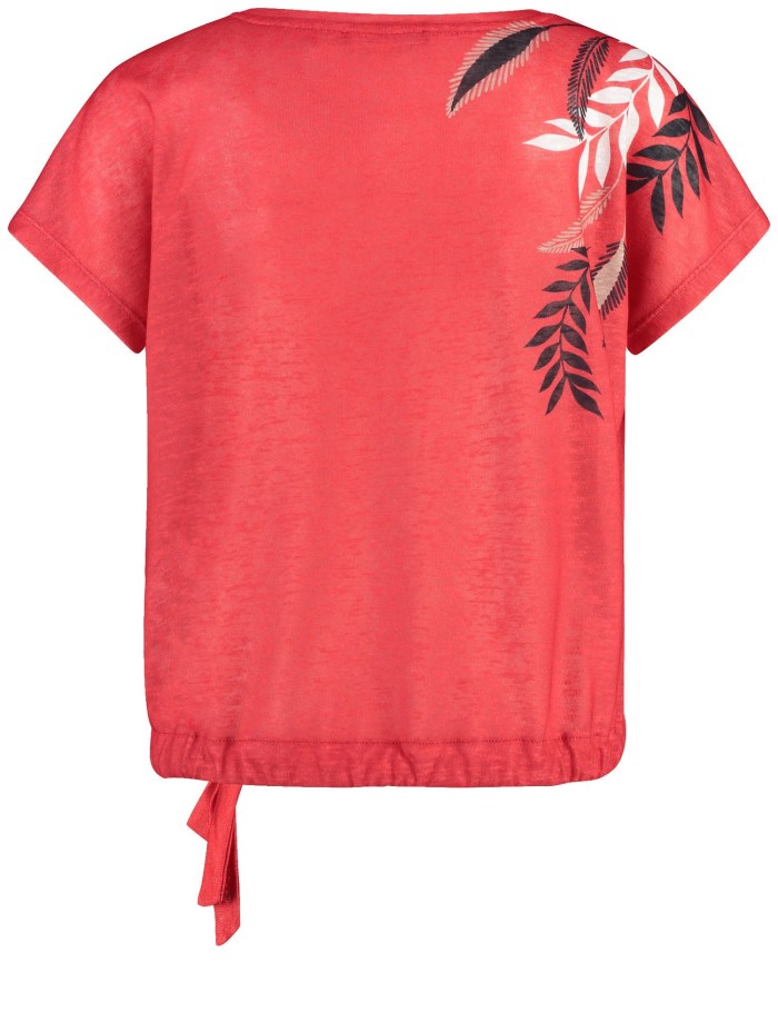 TAIFU Casual top with a drawstring hem T-skjorte Rød | YCPJ8973