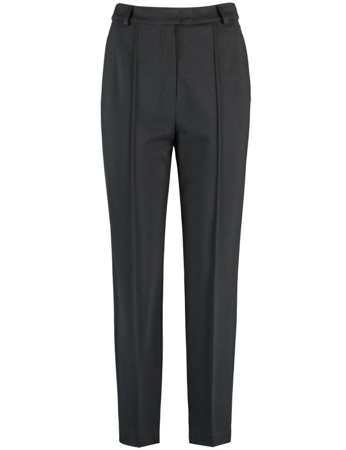 Gerry Weber Classic 7/8-length trousers with vertical pintuck Bukser Svarte | WZHN2783