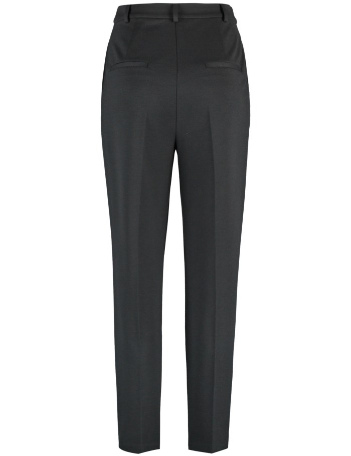 Gerry Weber Classic 7/8-length trousers with vertical pintuck Bukser Svarte | WZHN2783