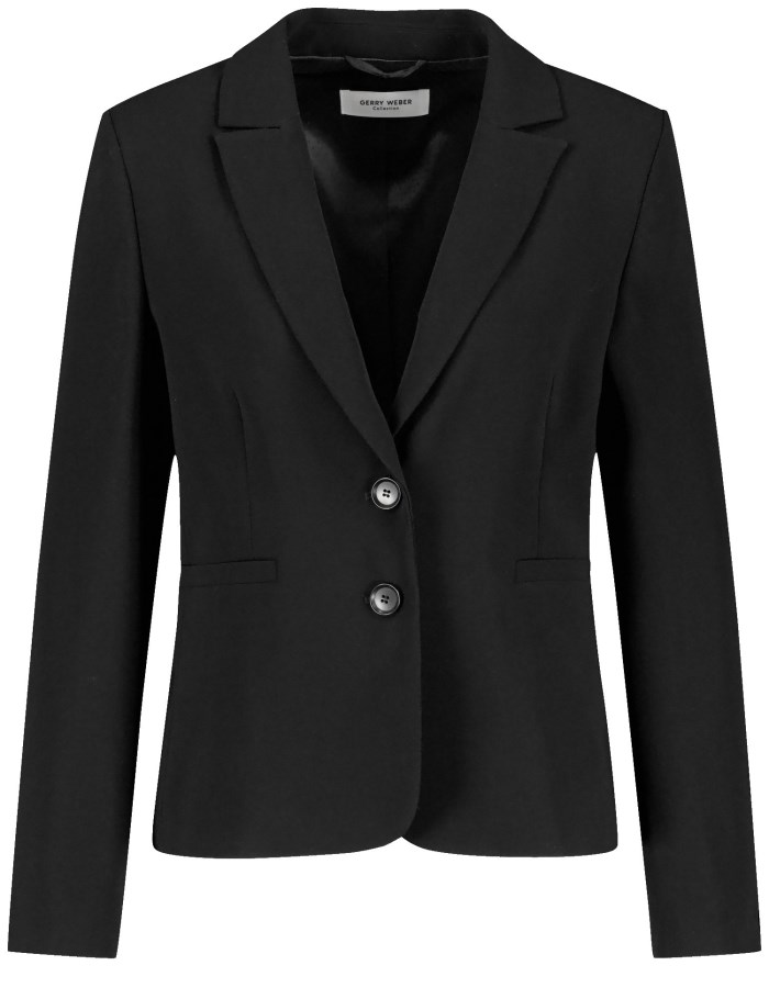 Gerry Weber Classic blazer with a lapel collar Blazere Svarte | CDBX6625