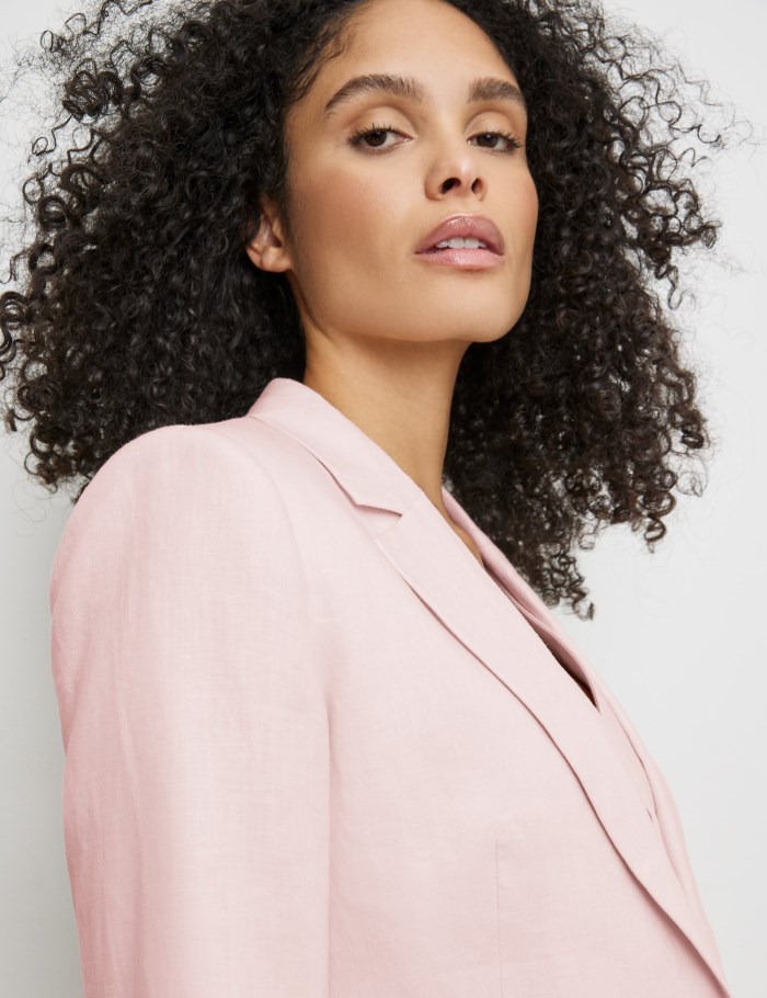 Gerry Weber Classic linen blazer Blazere Rosa | DNFX8992