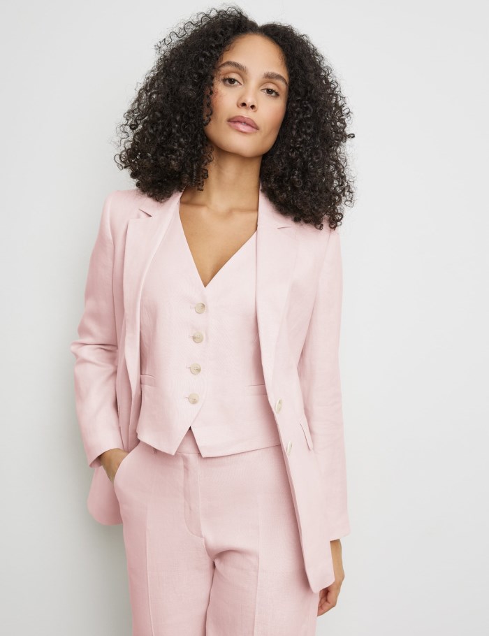 Gerry Weber Classic linen blazer Blazere Rosa | DNFX8992