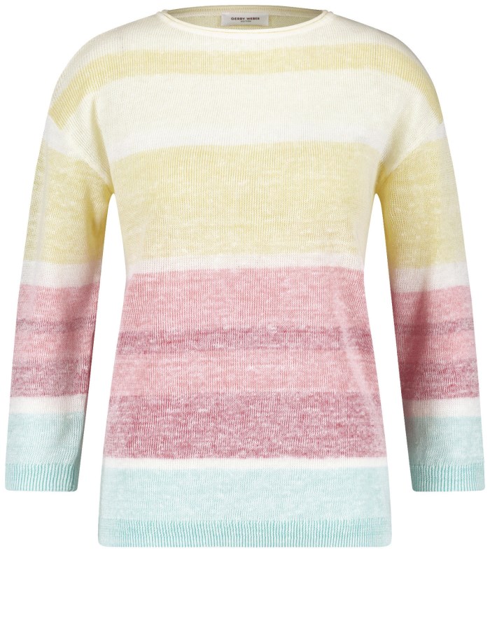 Gerry Weber Colour block jumper with 3/4-length sleeves Strikkevarer Multicolor | WSBB1150