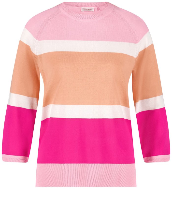 Gerry Weber Colour block jumper with 3/4-length sleeves Strikkevarer Multicolor | OIVO1773