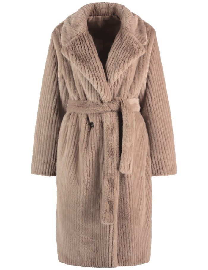 Gerry Weber Cosy coat with a waist belt Jakker Beige | DHKR9726