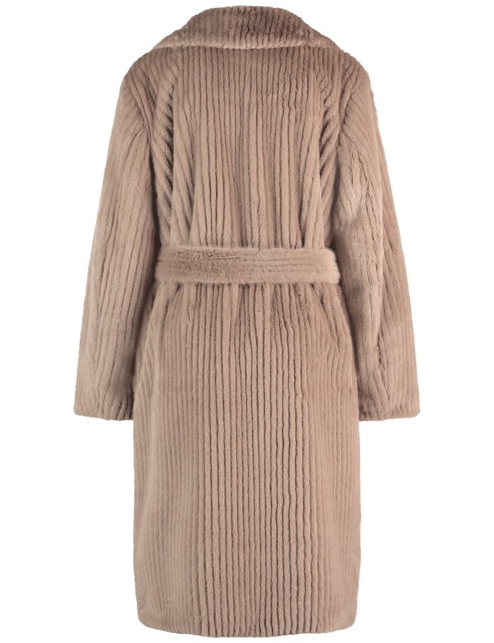 Gerry Weber Cosy coat with a waist belt Jakker Beige | DHKR9726