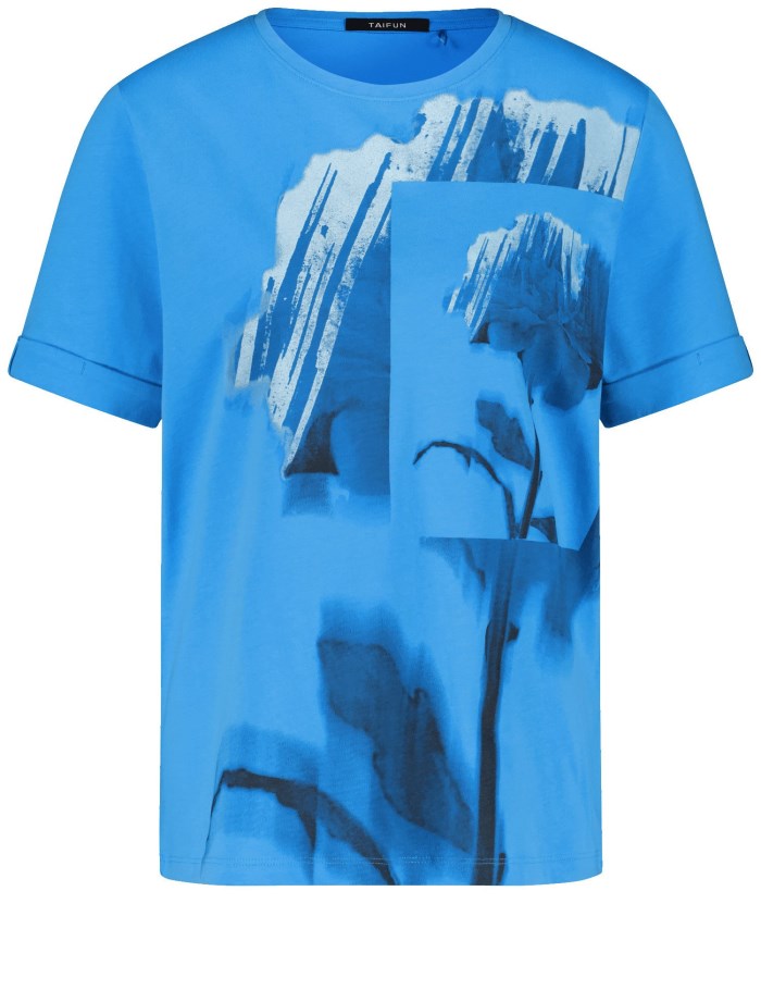 TAIFU Cotton T-shirt T-skjorte Blå | PTRY5012