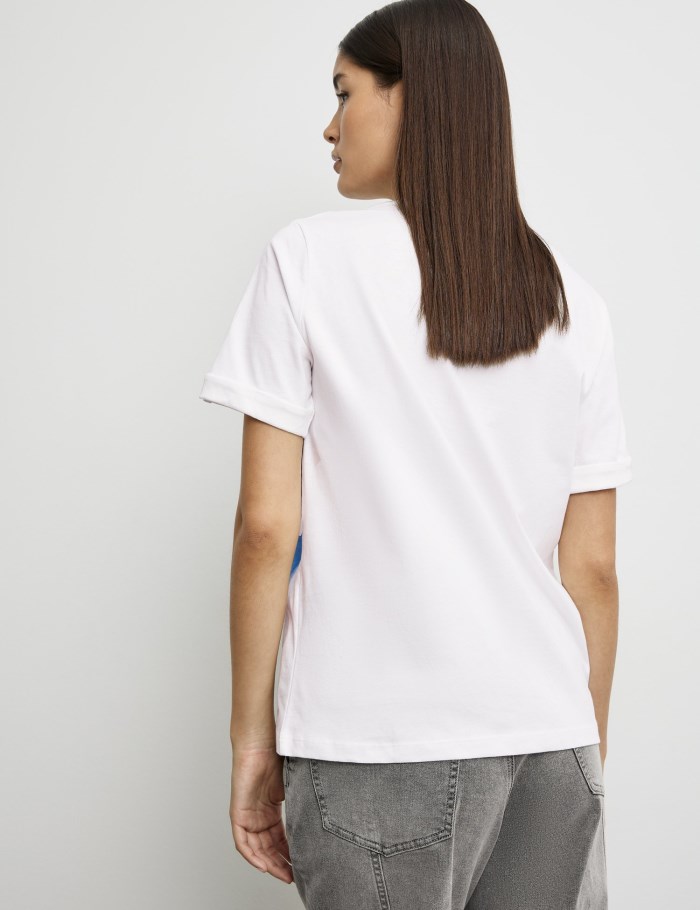 TAIFU Cotton T-shirt T-skjorte Blå | QMNN1442