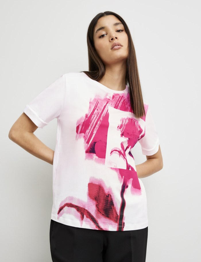 TAIFU Cotton T-shirt T-skjorte Rosa | FTAM9842