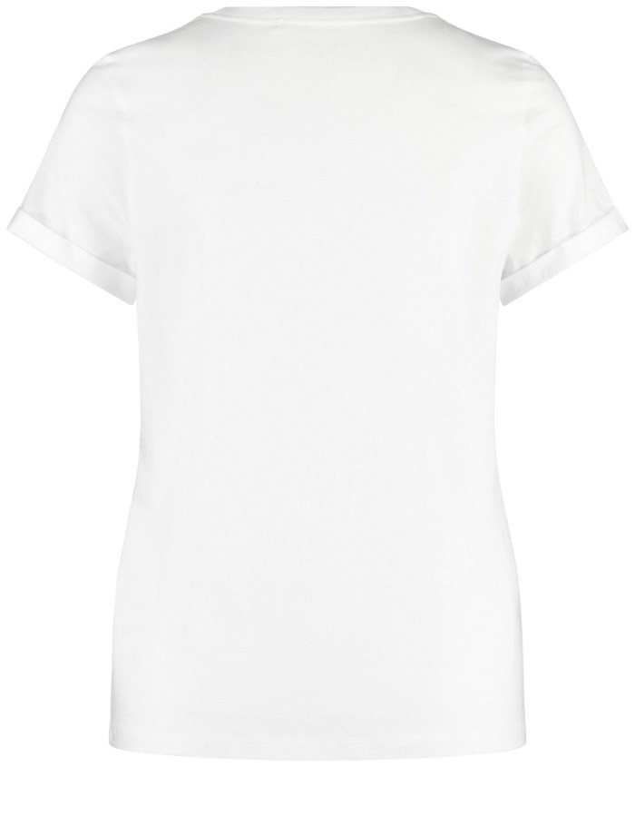 Gerry Weber Cotton T-shirt with a front print T-skjorte Hvite | MHTD9082