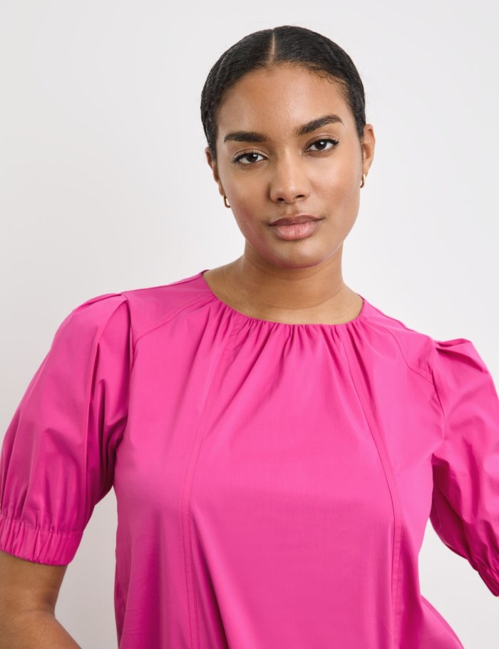 TAIFU Cotton blouse with voluminous sleeves Bluse Rosa | IGTF5931