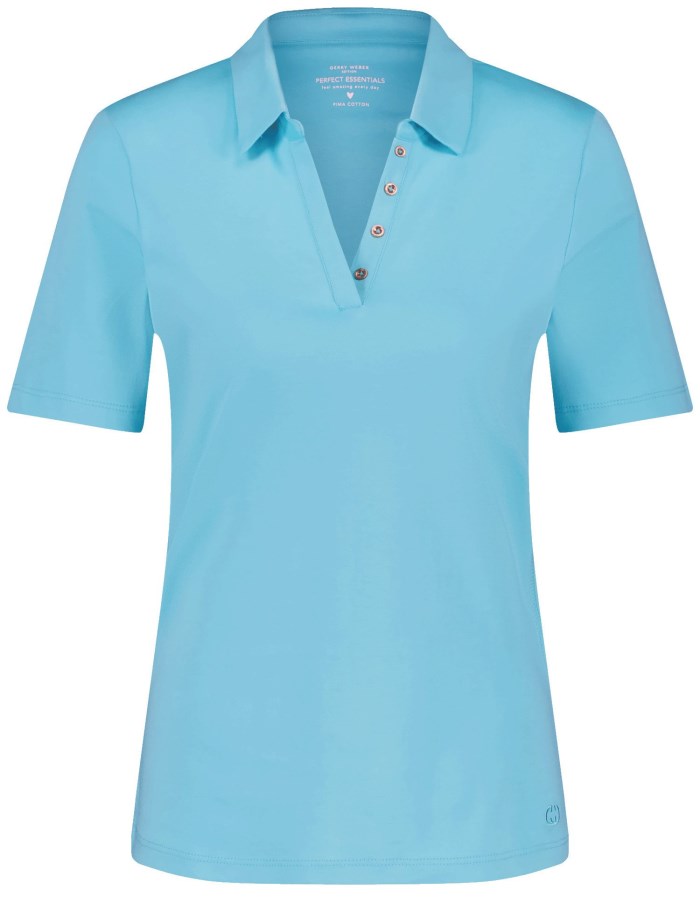 Gerry Weber Cotton polo shirt T-skjorte Blå | OAGV6944