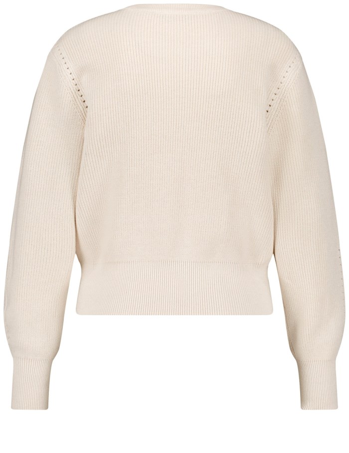 TAIFU Cotton rib knit jumper Strikkevarer Beige | CRNS9152